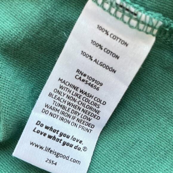 Life is Good Crusher Tee Classic Fit Womens Medium Mountain Climb Hiking Green - Picture 10 of 10